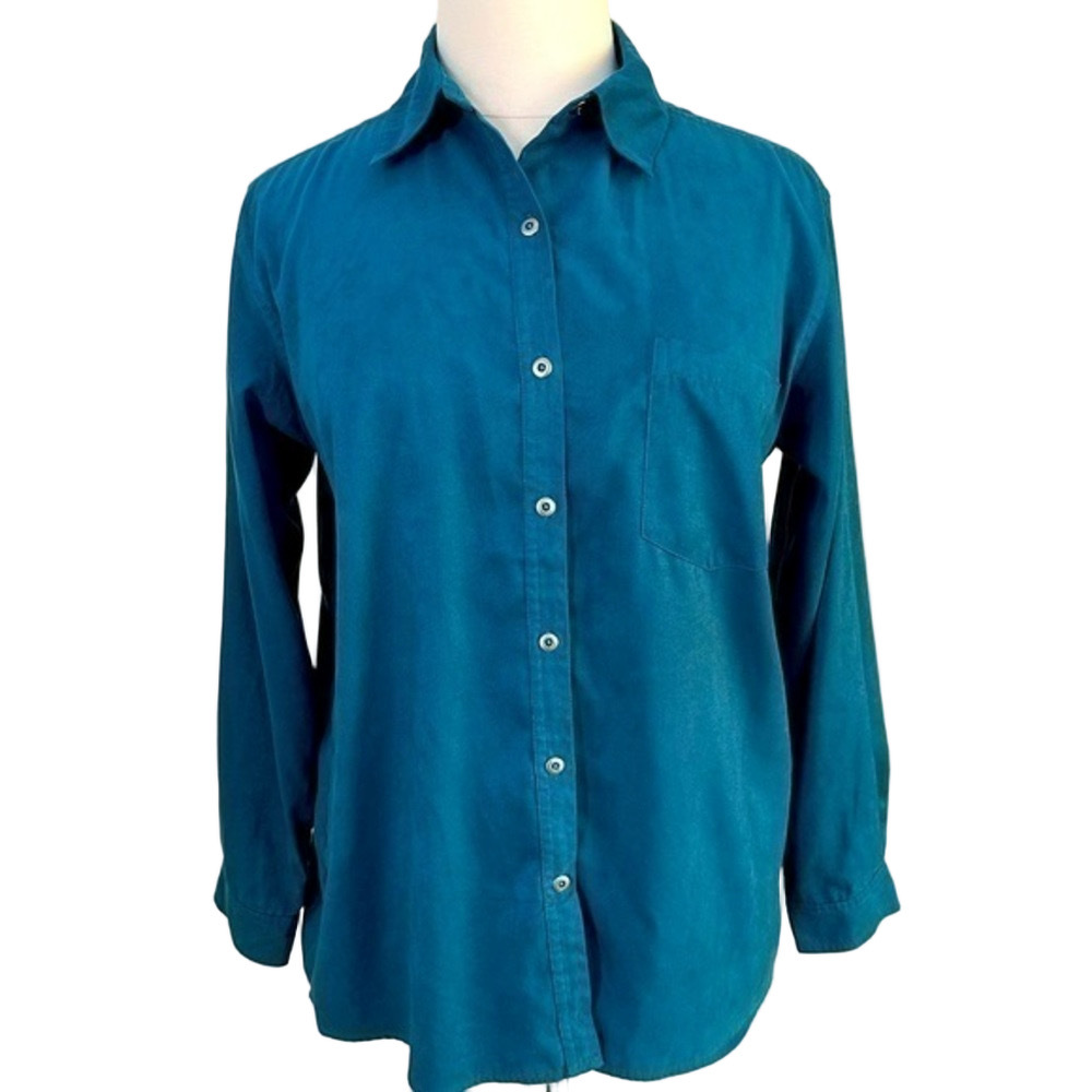 Chico’s size 3 “suede” feel deep turquoise top.